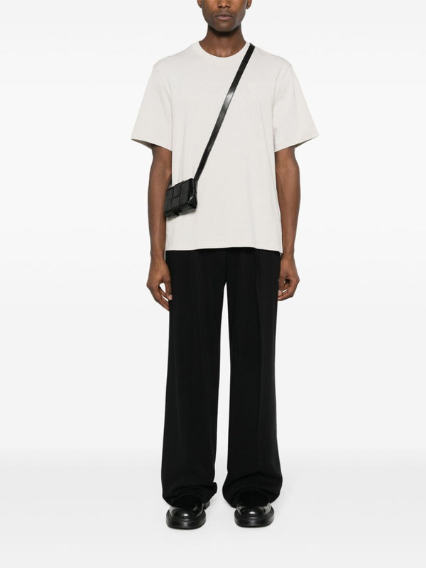 AMI Paris - T-shirt crème en coton à logo
