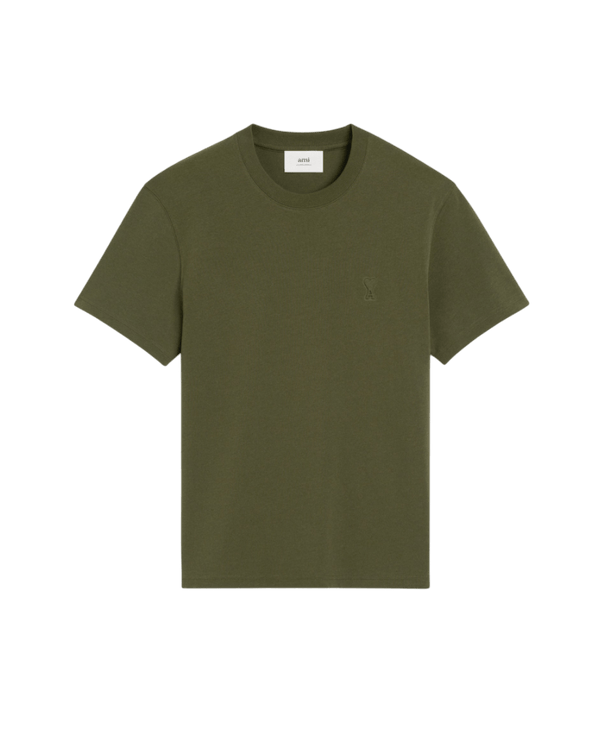 AMI PARIS - T-SHIRT VERT AMI DE COEUR EN COTON Vert