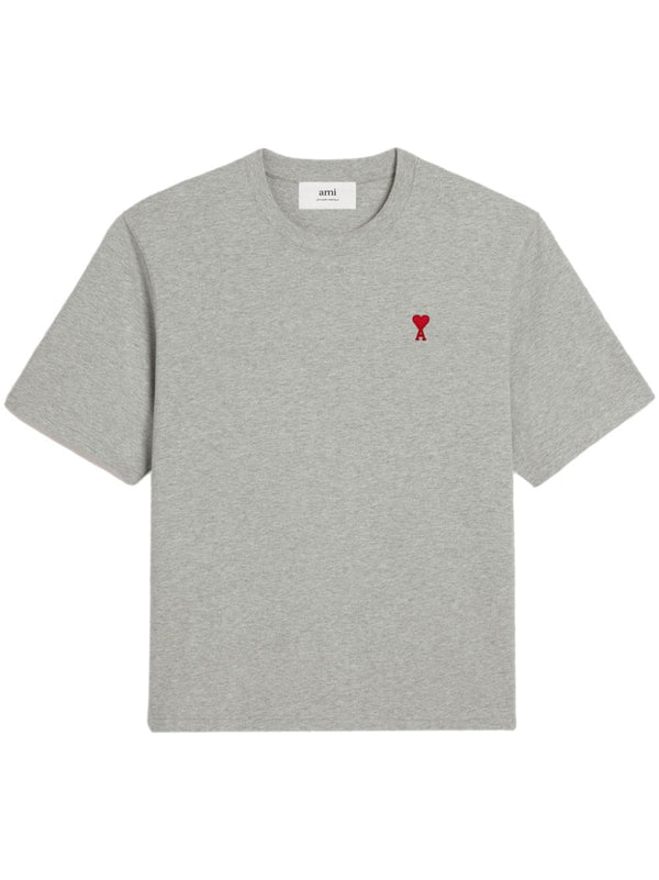 Ami t - shirt à logo Ami de Coeur brodé gris chiné - Lothaire